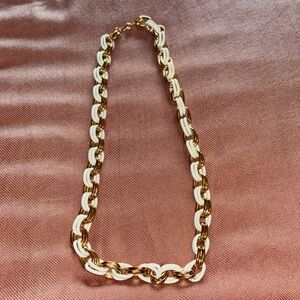 Chic Gold and White Link Necklace